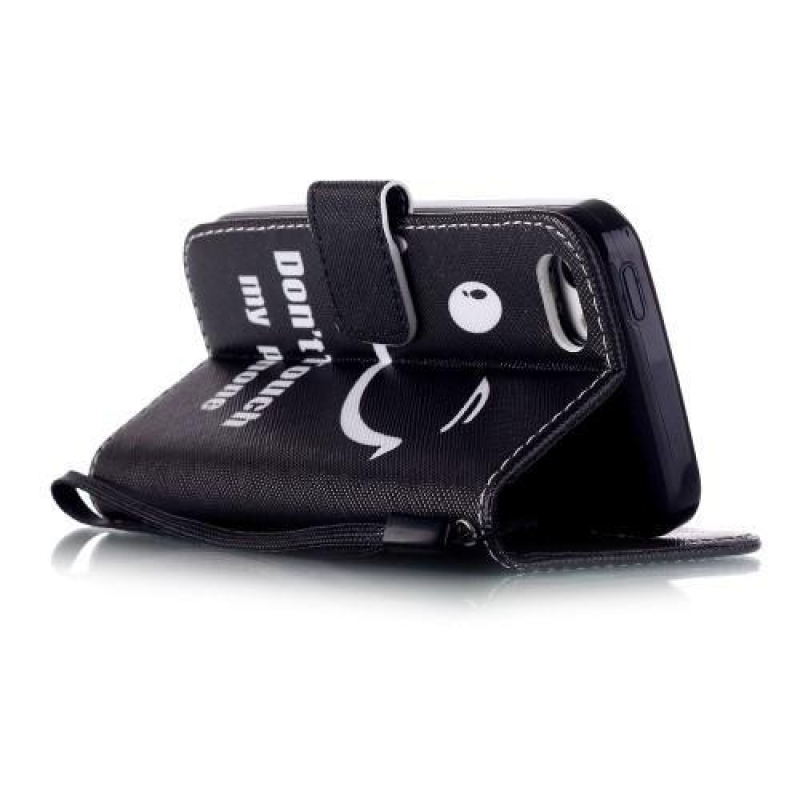 Motívum PU bőr tok iPhone 5C készülékhez - mosoly