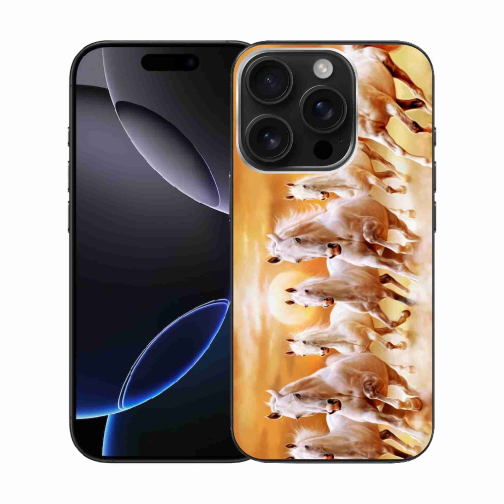 Gél tok mmCase iPhone 16 Pro készülékhez - lovak 2