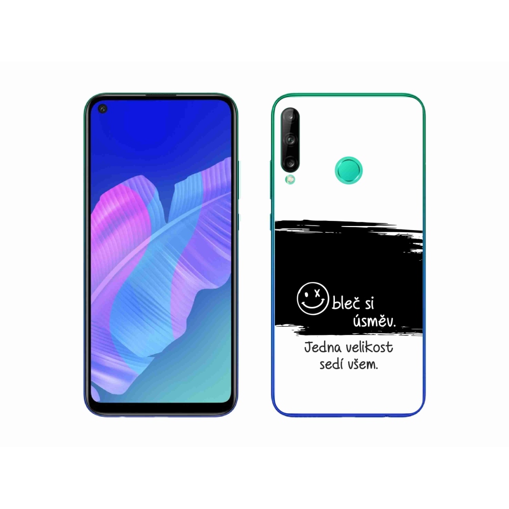 Gél borító mmCase a Huawei P40 Lite E készülékhez - vicces szöveg 8 fekete és fehér háttérrel