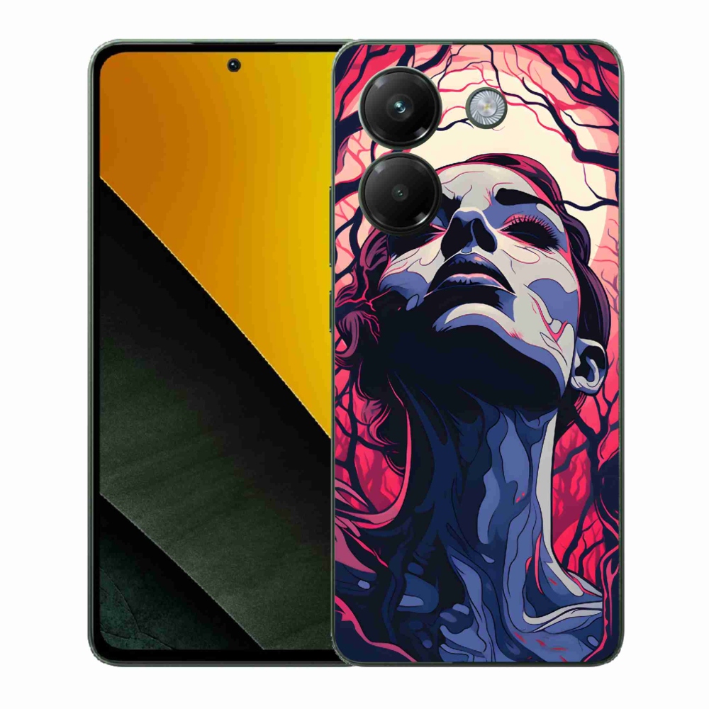 Gél borítás mmCase a Xiaomi Poco M7 Pro 5G számára - absztrakt arc