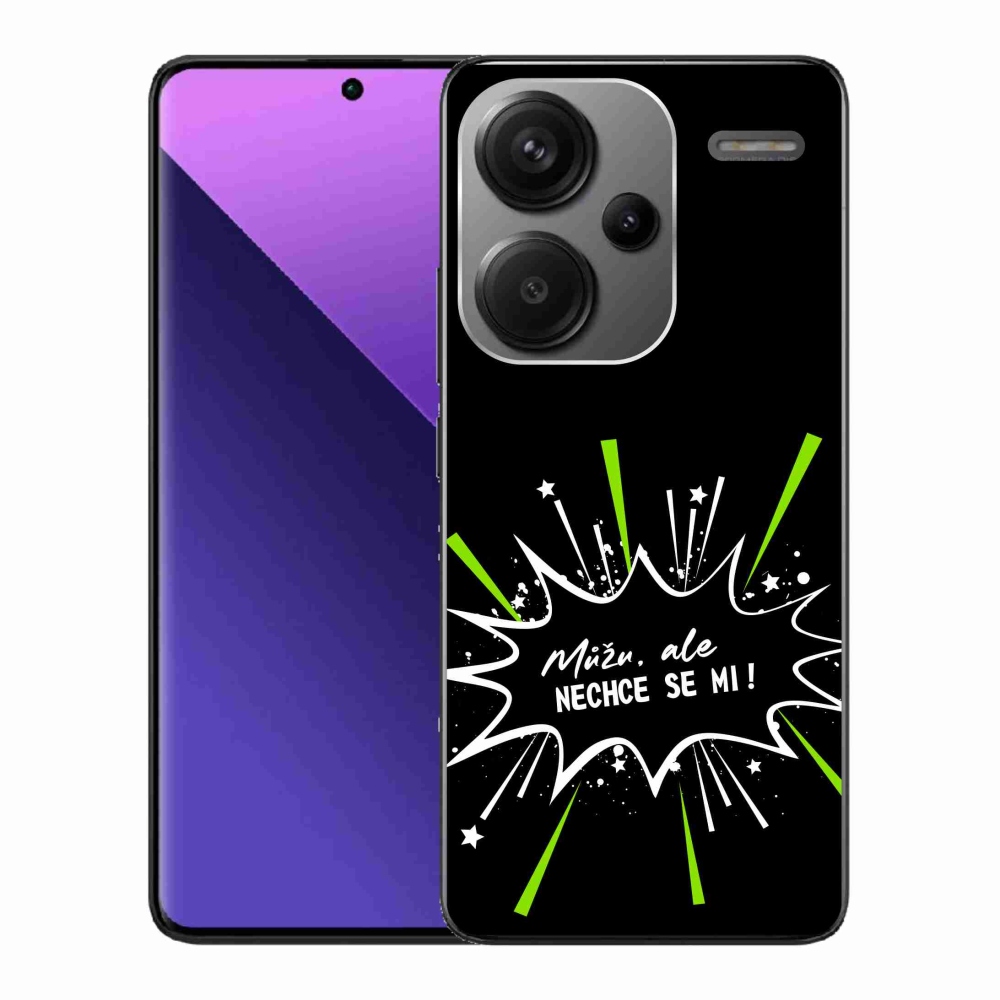 Gél borító mmCase a Xiaomi Redmi Note 13 Pro+ 5G számára - vicces szöveg 11 fekete háttérrel
