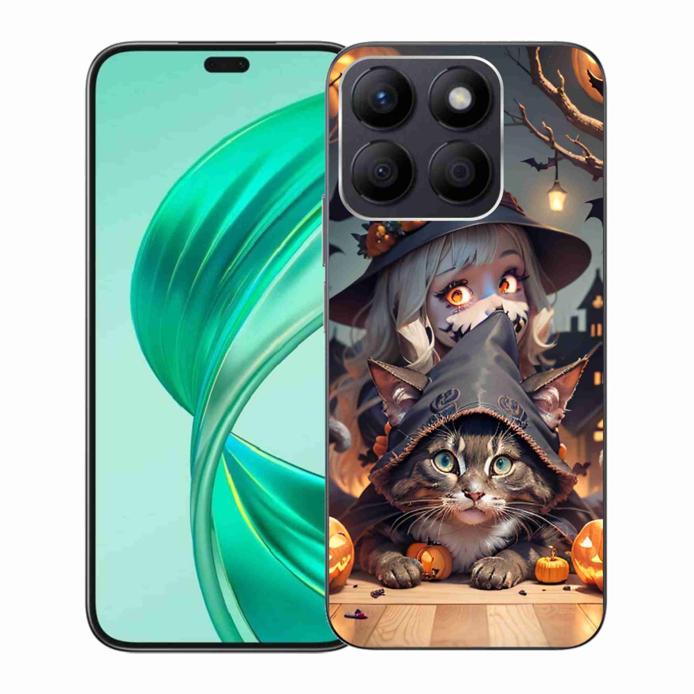 Zselés borítás mmCase a Honor X8b készülékhez - boszorkány macskával