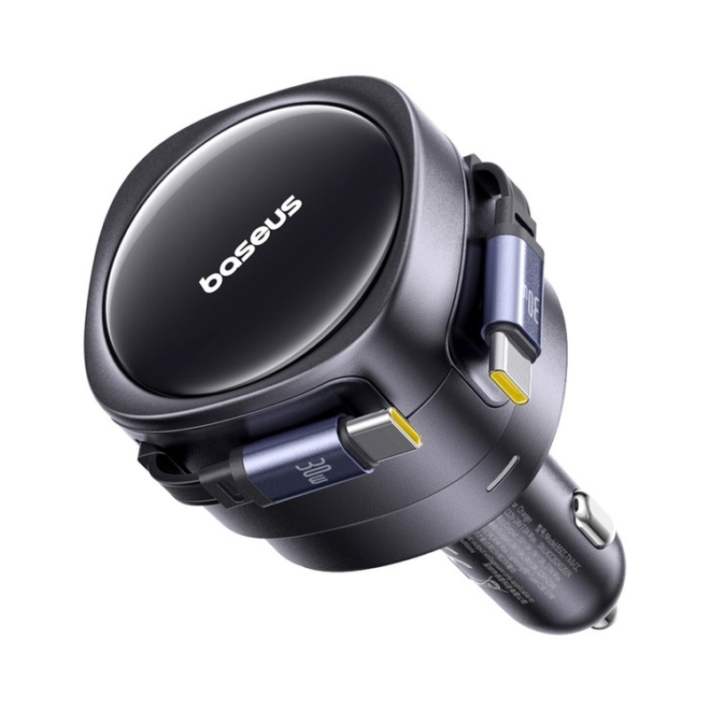 Baseus Enjoyment Max USB-C/USB-C autós töltő, 60 W, Cosmic Black