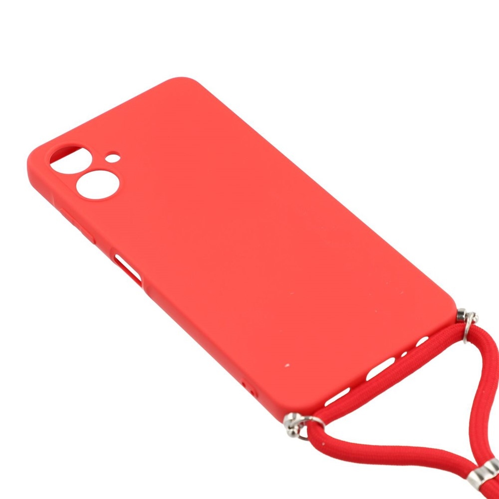 Bélés zselés tok húzózsinórral Samsung Galaxy A07 4G - piros