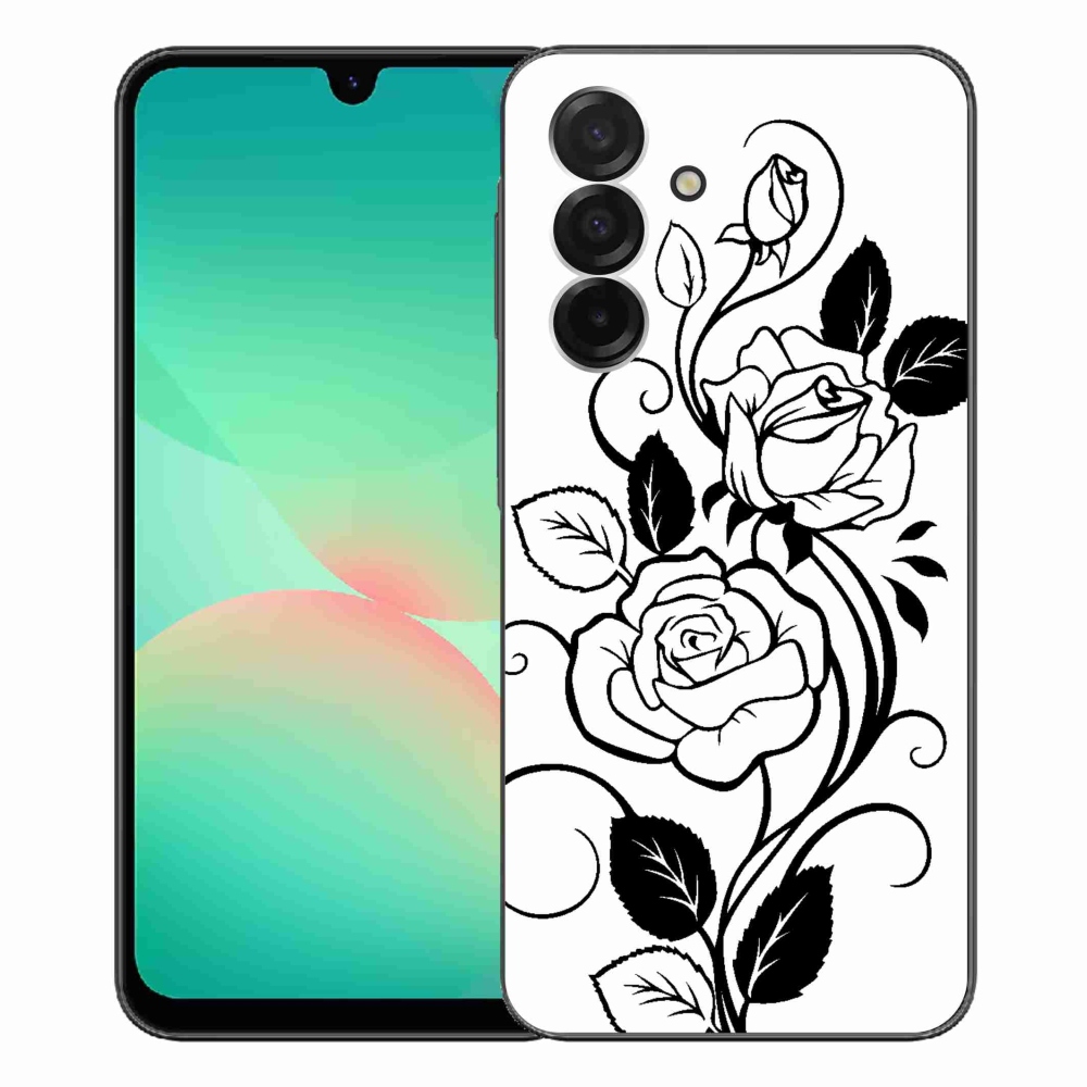 Zselés borítás mmCase Samsung Galaxy A26 5G - fekete és fehér rózsa