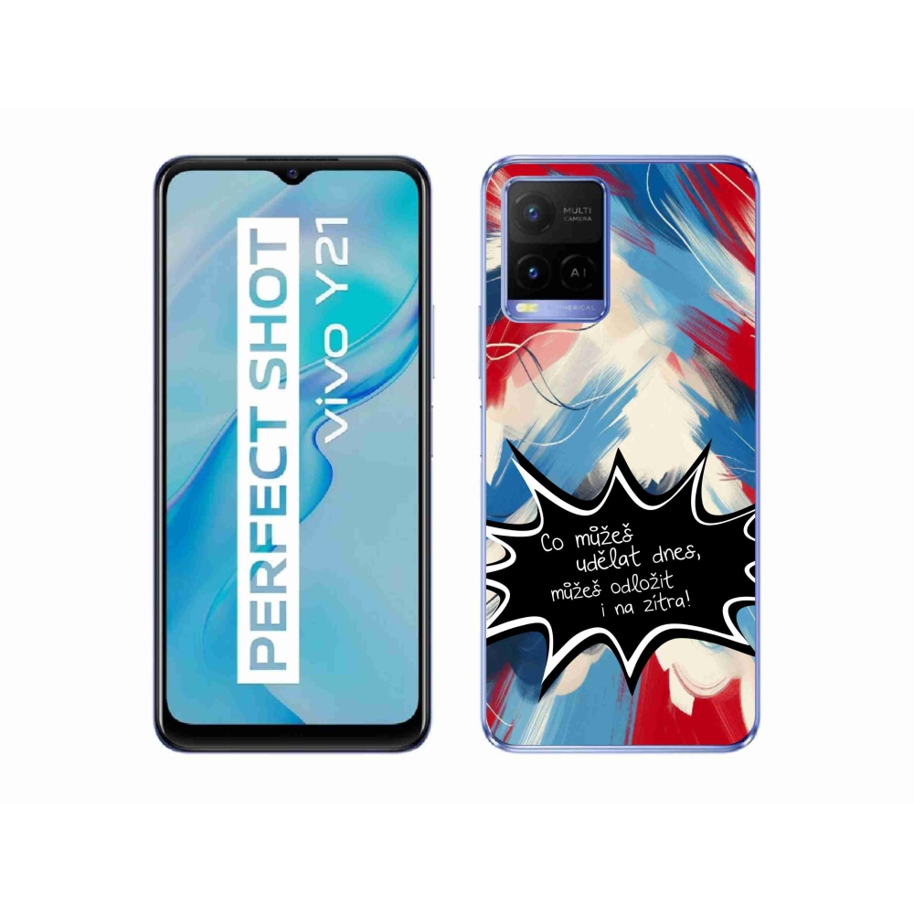 Gél borító mmCase a Vivo Y21/Y21s/Y33s készülékhez - vicces szöveg 9 fekete háttér