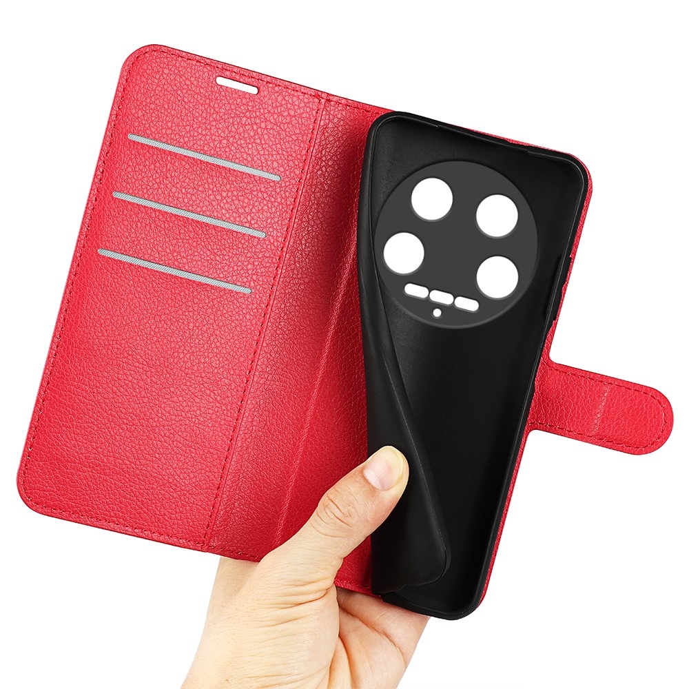 Litchi könyv tok a Xiaomi 14 Ultra-hoz - piros