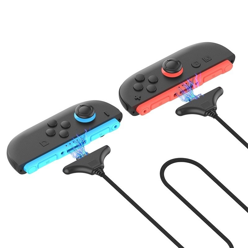 iPega SW2119A töltőkábel (3m, 2db) JoyCon kontrollerekhez Nintendo Switch 2 piros/kék