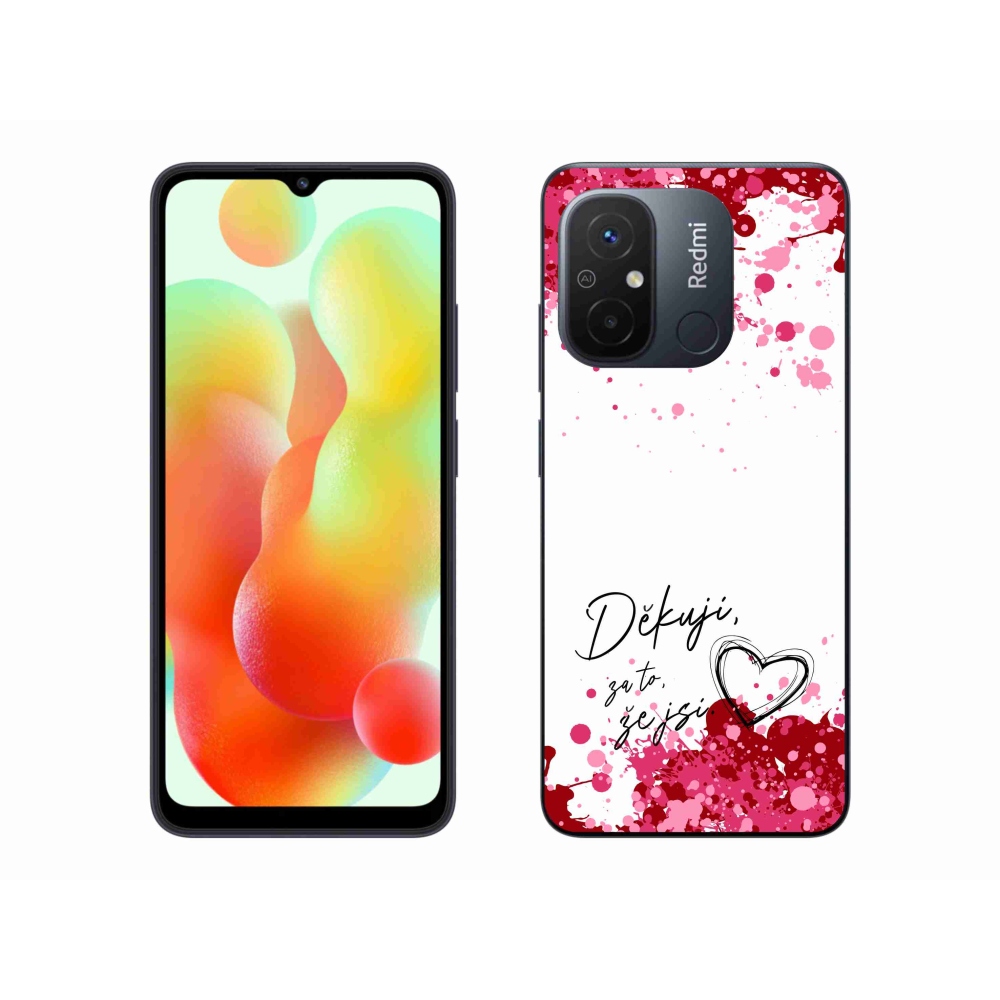 Gél borító mmCase a Xiaomi Redmi 12C-hez - love text 2 fehér háttérrel