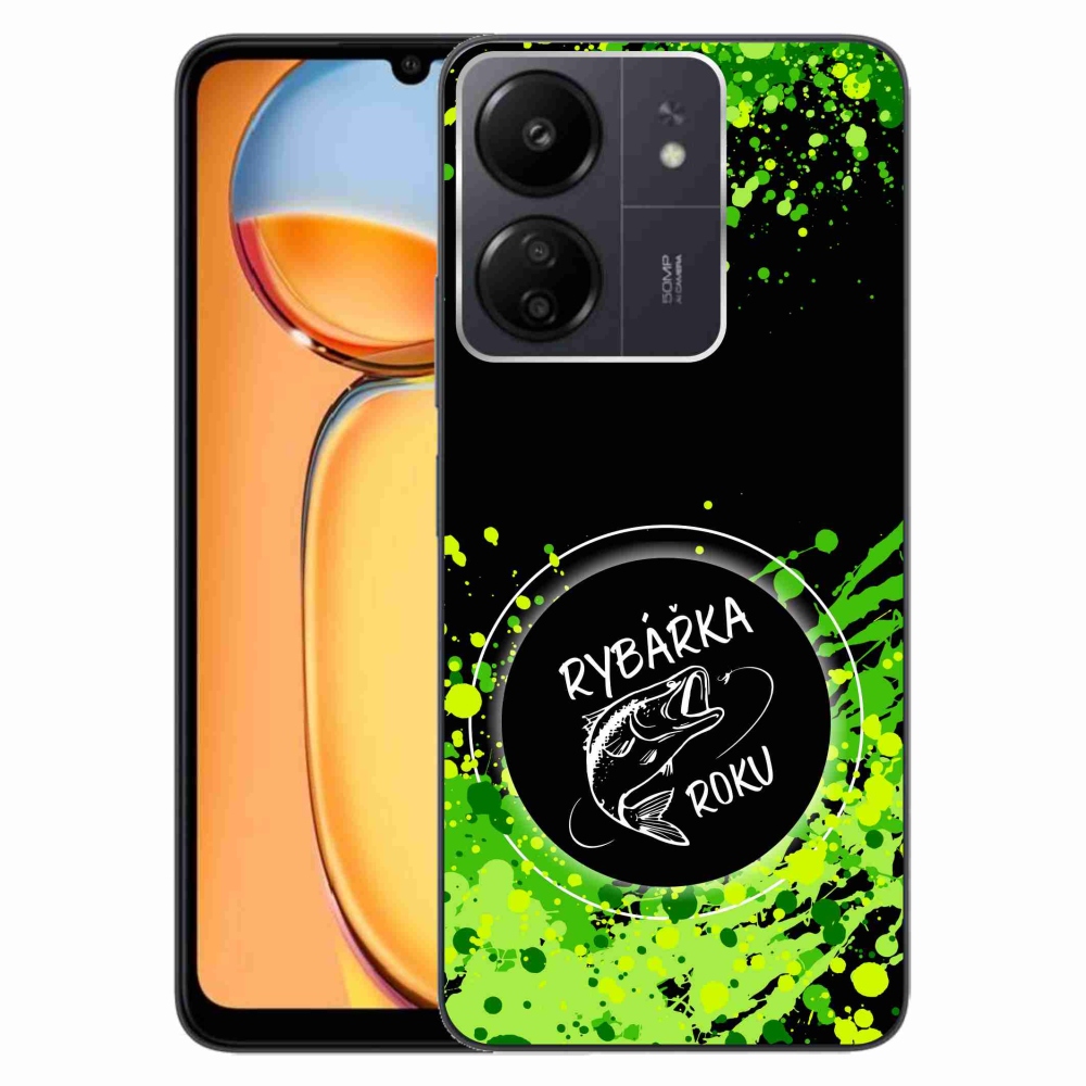 Gél borítás mmCase a Xiaomi Poco C65/Redmi 13C-hez - az év horgásza fekete háttérrel