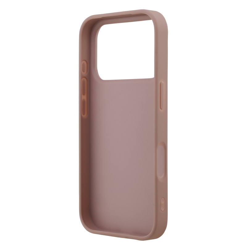 Guess PU Fixed Glitter 4G fém logó hátlap iPhone 17 Pro rózsaszínhez