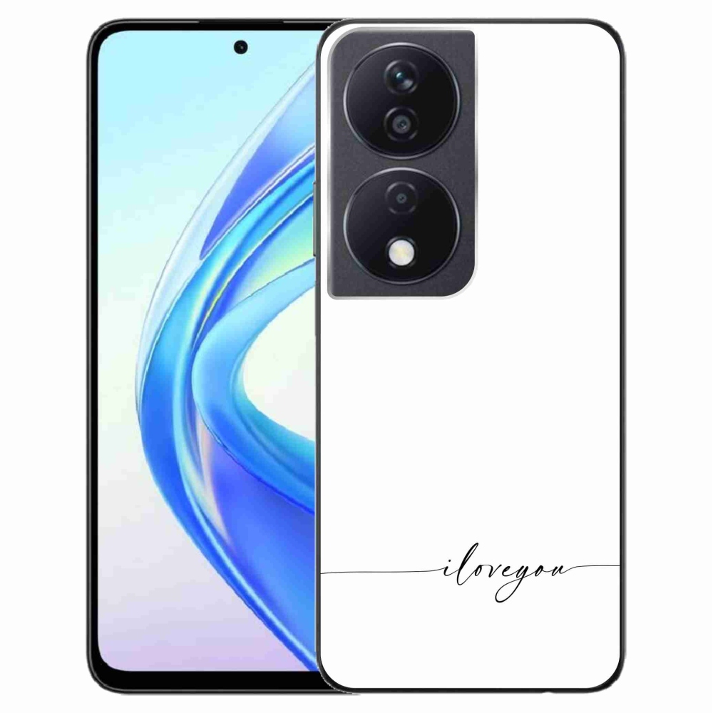 Gél borító mmCase a Honor X7b/Honor 90 Smart számára - I love you fehér háttérrel
