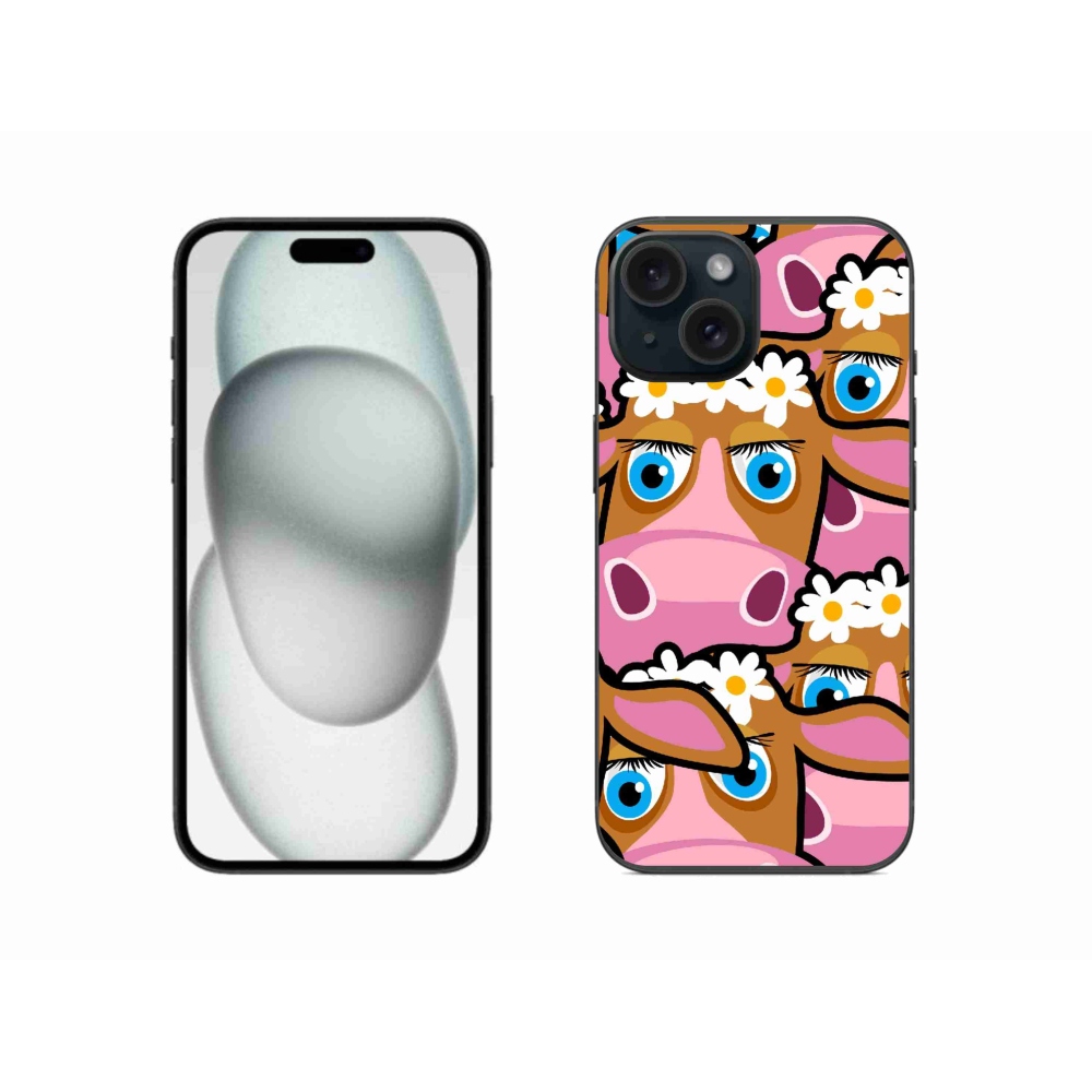 Zselés borítás mmCase iPhone 15 - rajzfilm tehenekhez
