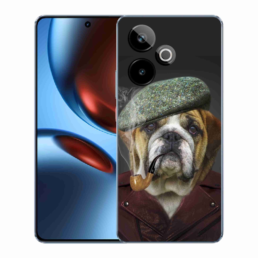 Rugalmas zselés tok mmCase képpel a Realme GT 7 5G/GT 7T 5G számára - kutya csővel