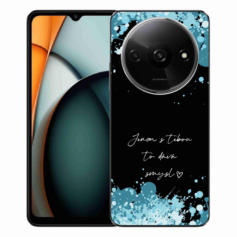 Gél borító mmCase a Xiaomi Redmi A3-hoz - szerelmes szöveg fekete háttérrel