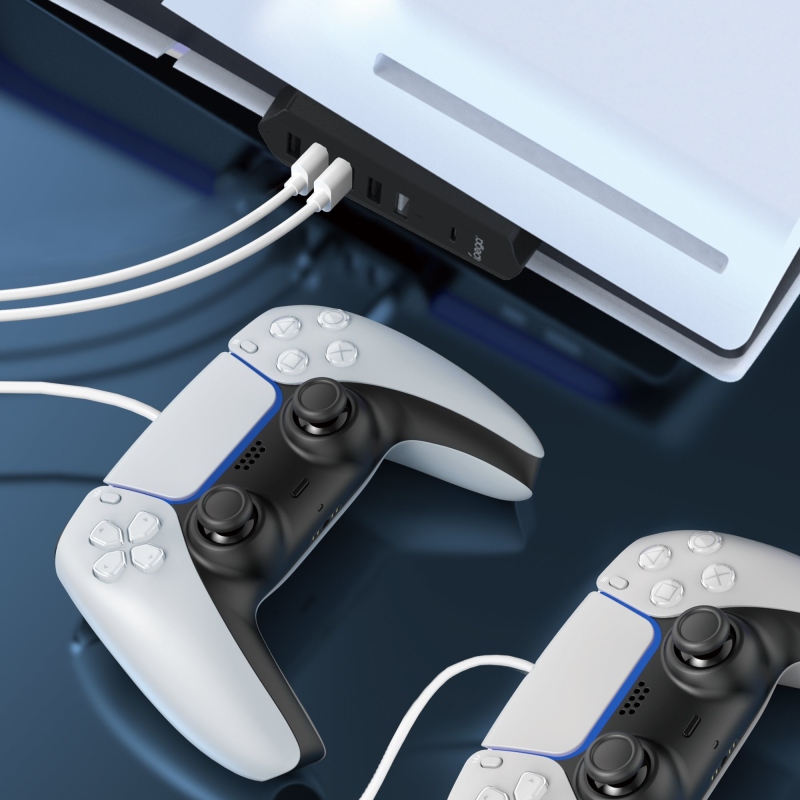 iPega P5S003 USB/USB-C HUB PS5 Slimhez Fekete