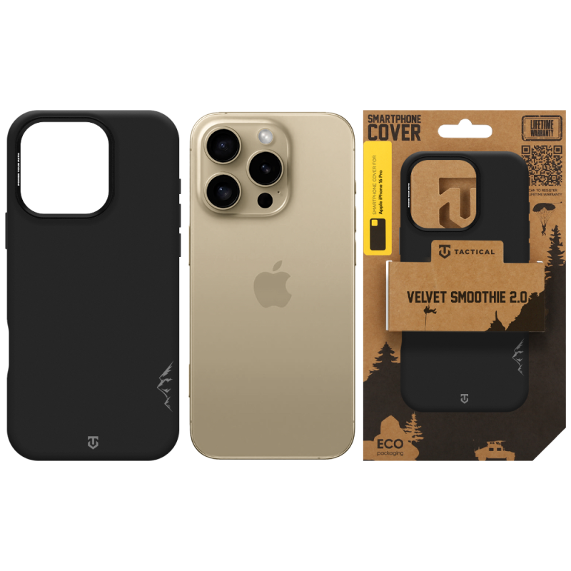 Tactical MagForce Velvet Smoothie 2.0 tok az Apple iPhone 16 Pro-hoz, Asphalt színben