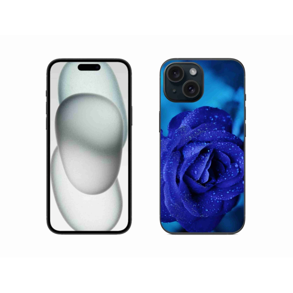 Gél tok mmCase iPhone 15 készülékhez - kék rózsa