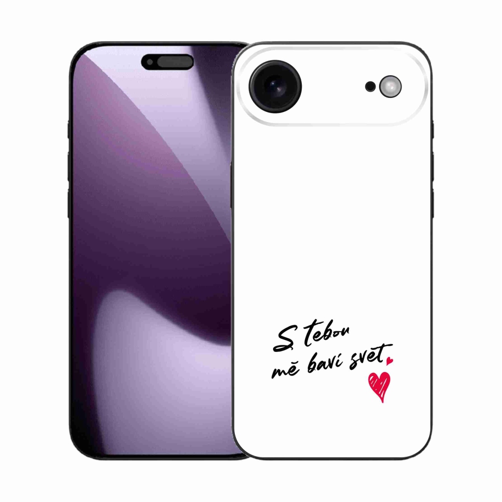 Gél borítás mmCase iPhone 17 Air készülékhez - szerelmes szöveg 1 fehér háttér