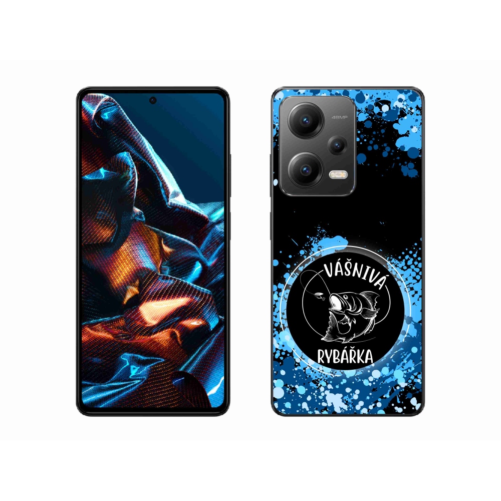 Gél borító mmCase a Xiaomi Redmi Note 12 Pro 5G számára - szenvedélyes halász fekete háttérrel