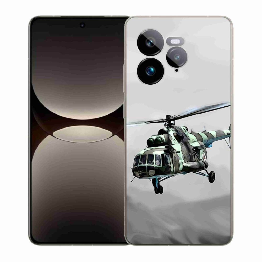 Zselés borítás mmCase a Realme GT 7 Pro 5G számára - katonai helikopter