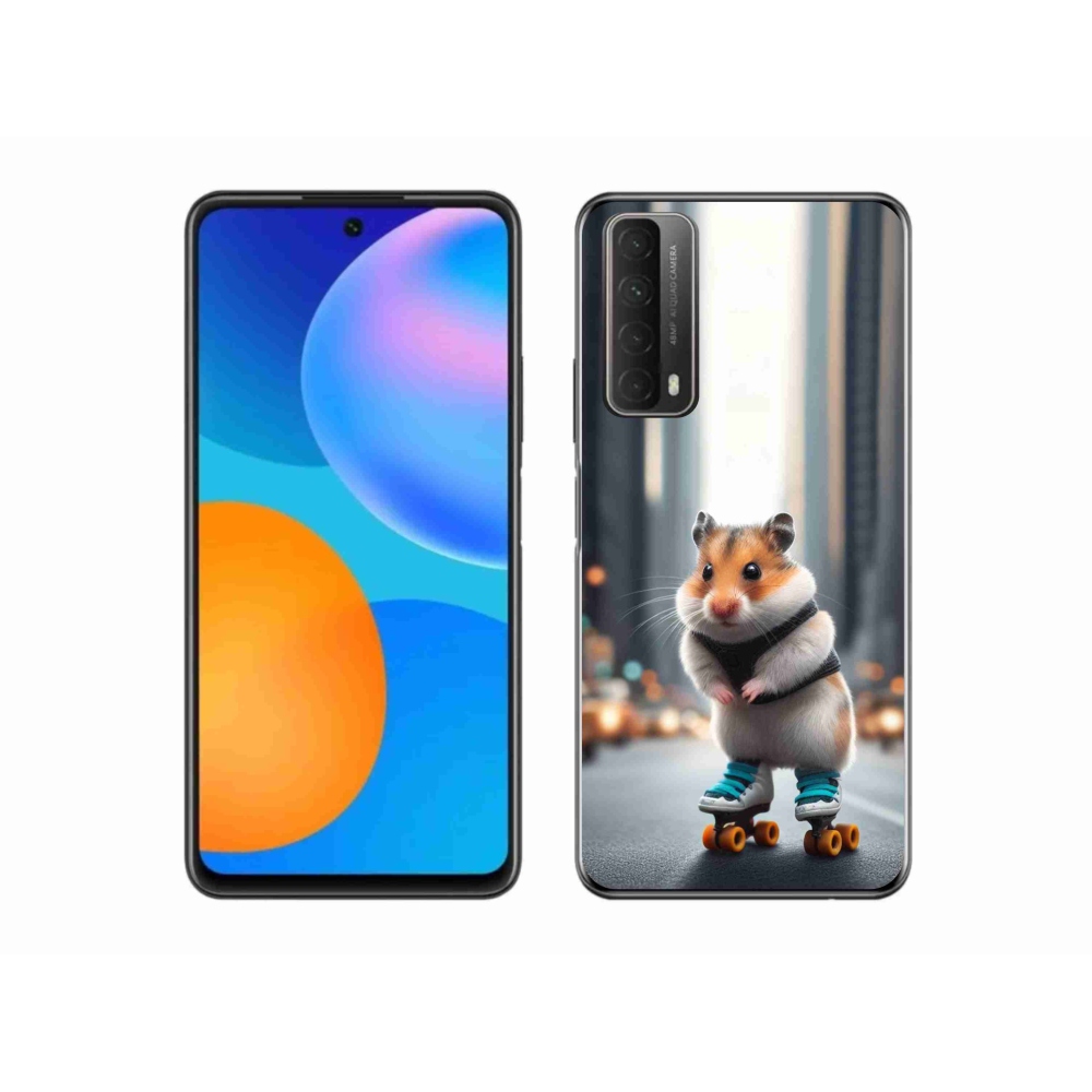 Zselés borítás mmCase a Huawei P Smart (2021) számára - hörcsög a korcsolyán