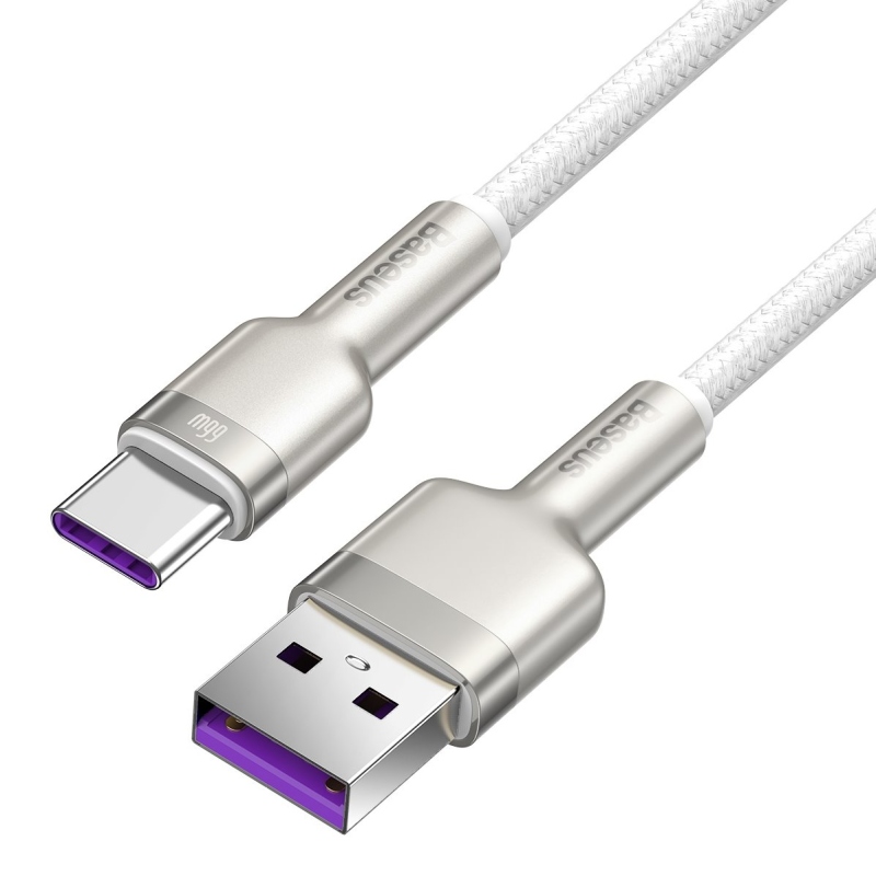 Baseus Cafule Metal sorozatú adatkábel USB-USB-C 66W 2m Fehér