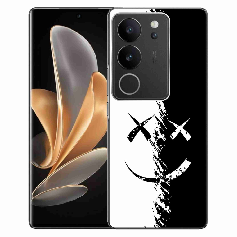 Gél borítás mmCase a Vivo V29 5G-n - fekete-fehér mosolygó