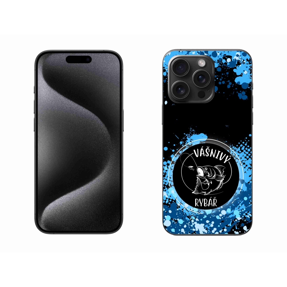 Gél borítás mmCase iPhone 15 Pro Max készülékhez - szenvedélyes halász fekete háttérrel