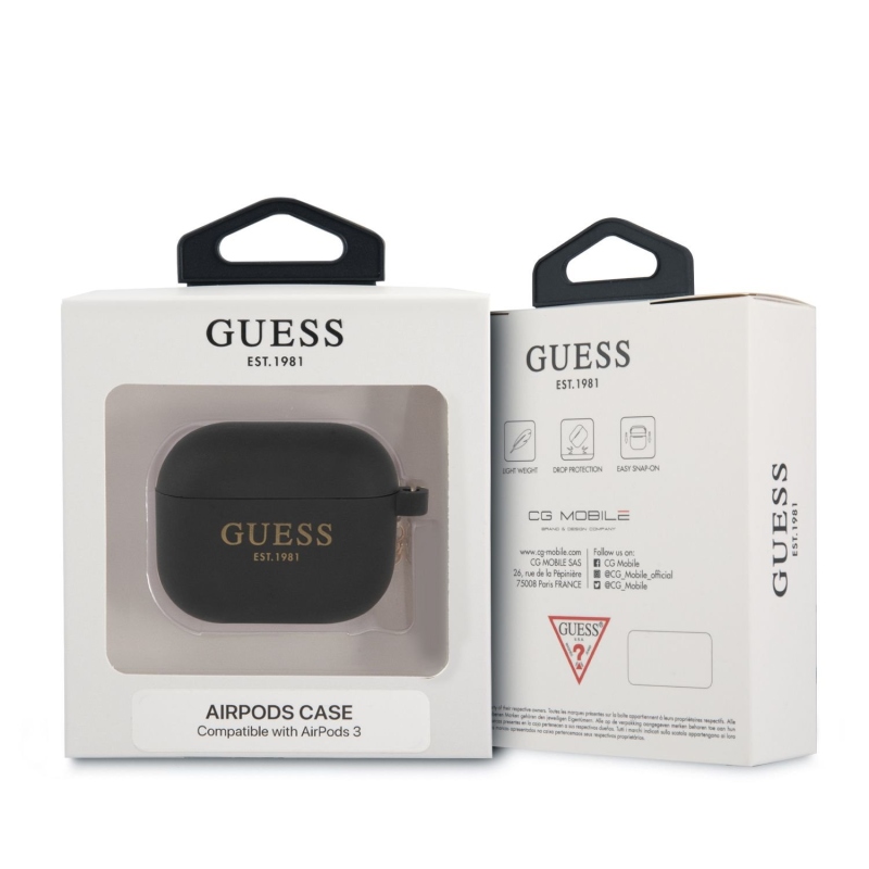 Guess 4G Charms Szilikon tok Airpods 3 fekete
