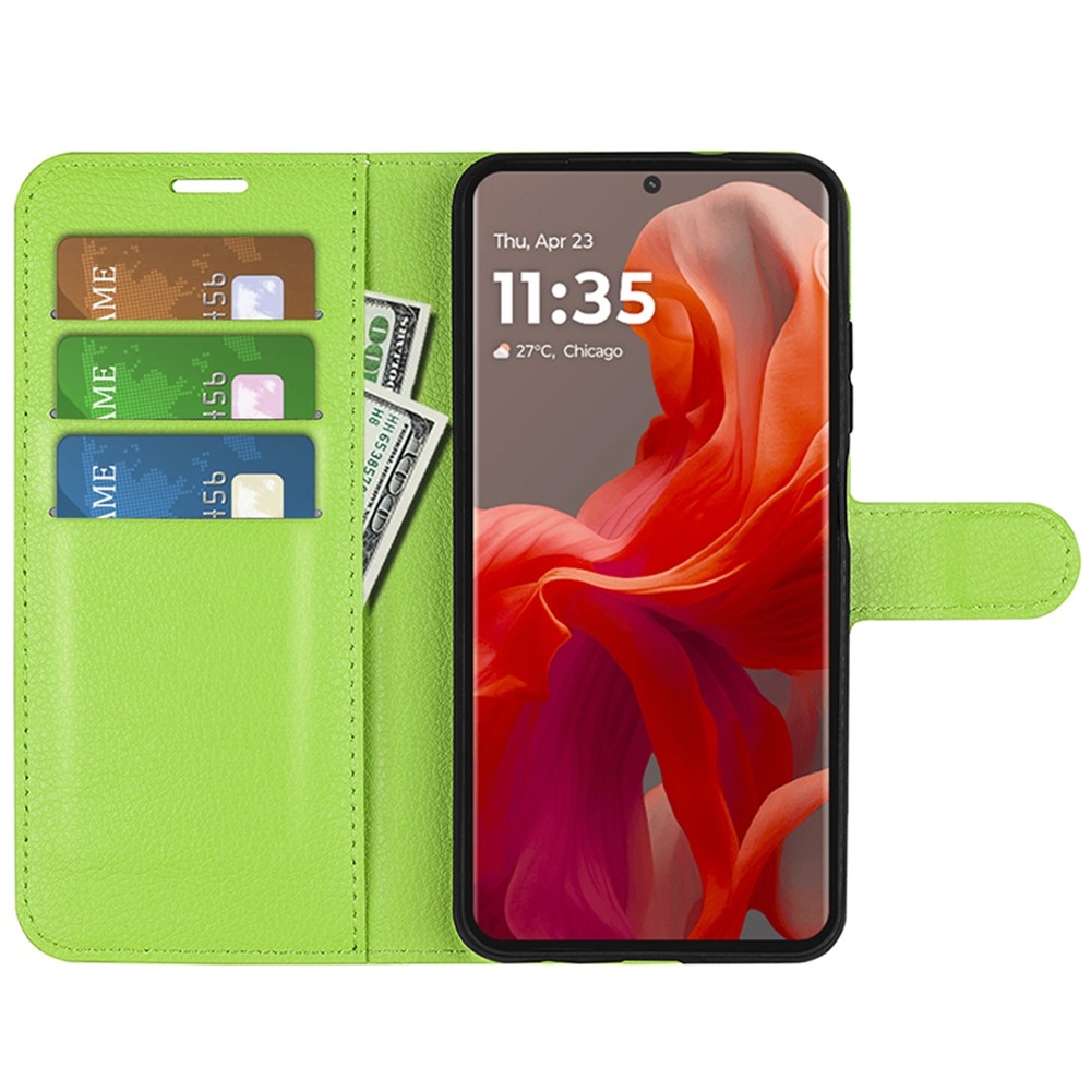 Litchi könyv tok a Motorola Moto G85 5G-hez - zöld