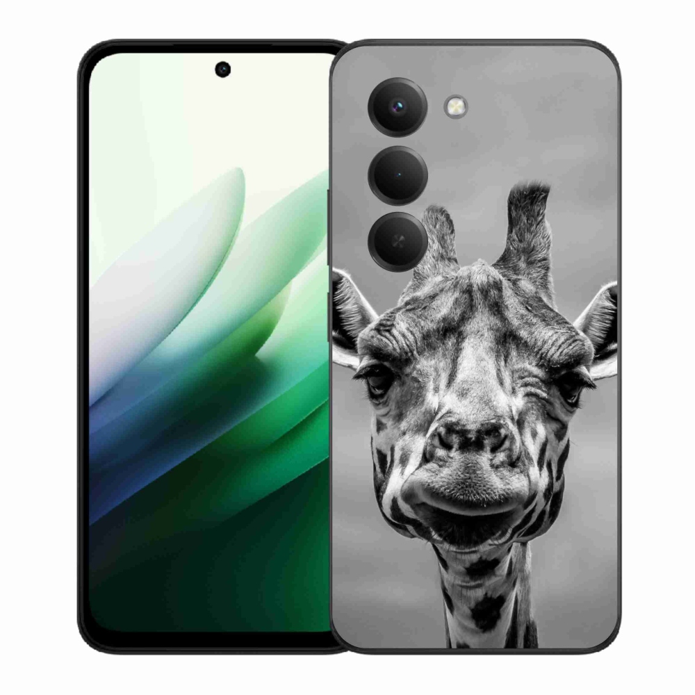 Gél borítás mmCase a Xiaomi Redmi 15 5G-hez - fekete-fehér zsiráf