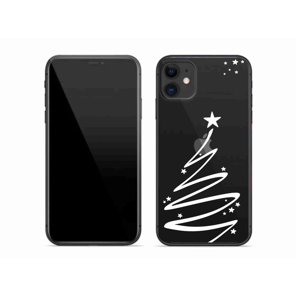 Gél borítás mmCase iPhone 11 készülékhez - fehér fa átlátszó háttéren