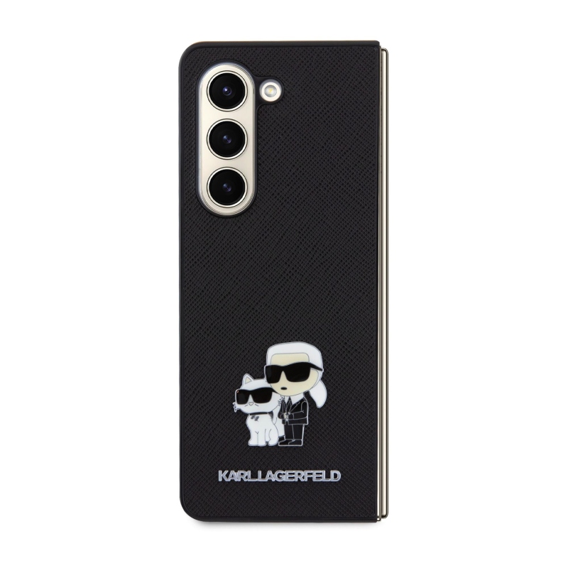 Karl Lagerfeld PU Saffiano Karl és Choupette NFT hátlap Samsung Galaxy Z Fold 5 fekete