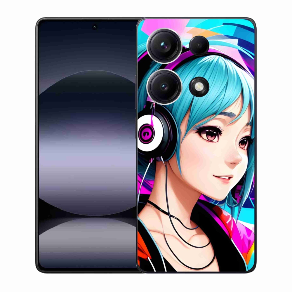 Gél borítás mmCase a Xiaomi Redmi Note 14S-hez - lány fejhallgatóval