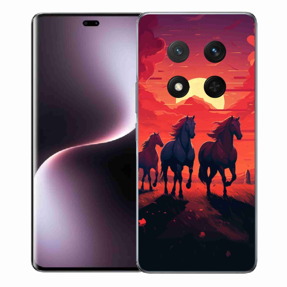 Gél borítás mmCase a Honor Magic 7 Lite 5G számára - lovak és naplemente