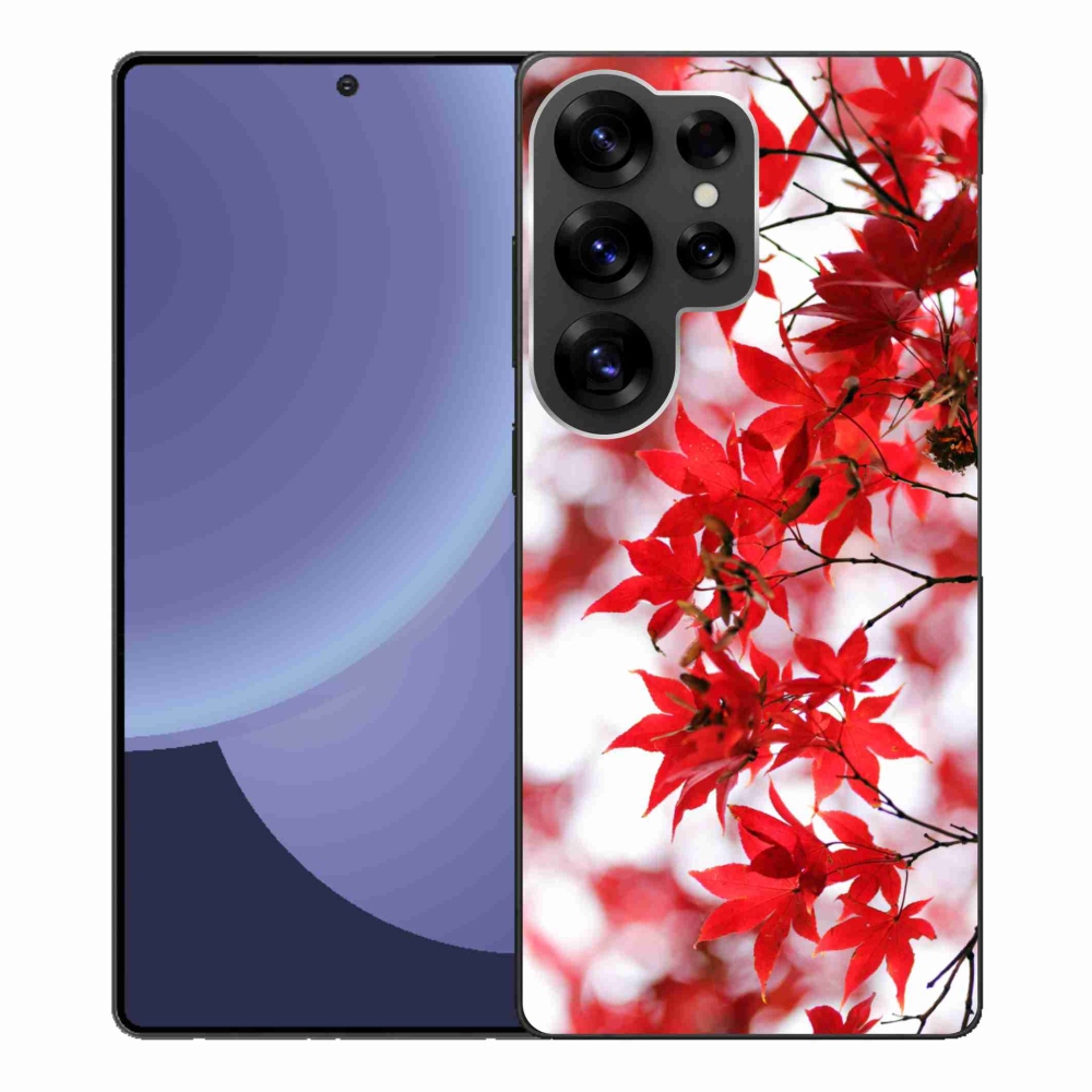 Gél védőhuzat mmCase Samsung Galaxy S25 Ultra - piros levelek