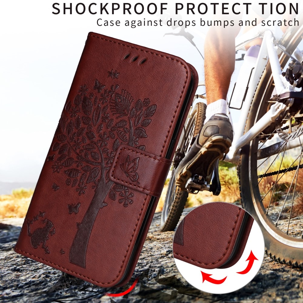 Fák könyvtáska Honor 400 Lite-hoz - barna