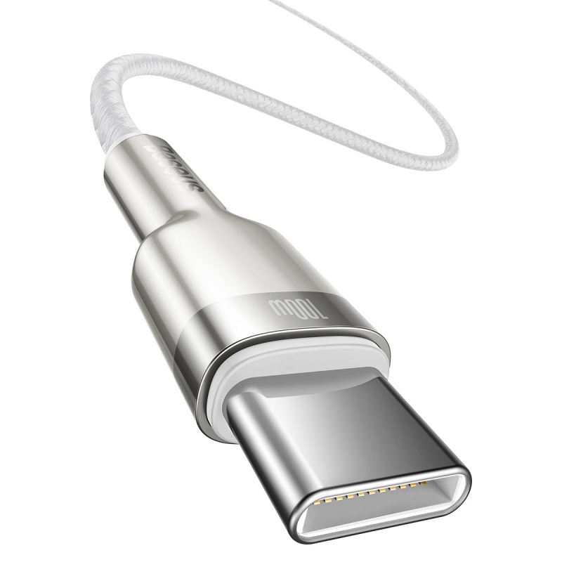 Baseus Cafule Metal sorozatú adatkábel USB-C - USB-C 100W 1m Fehér