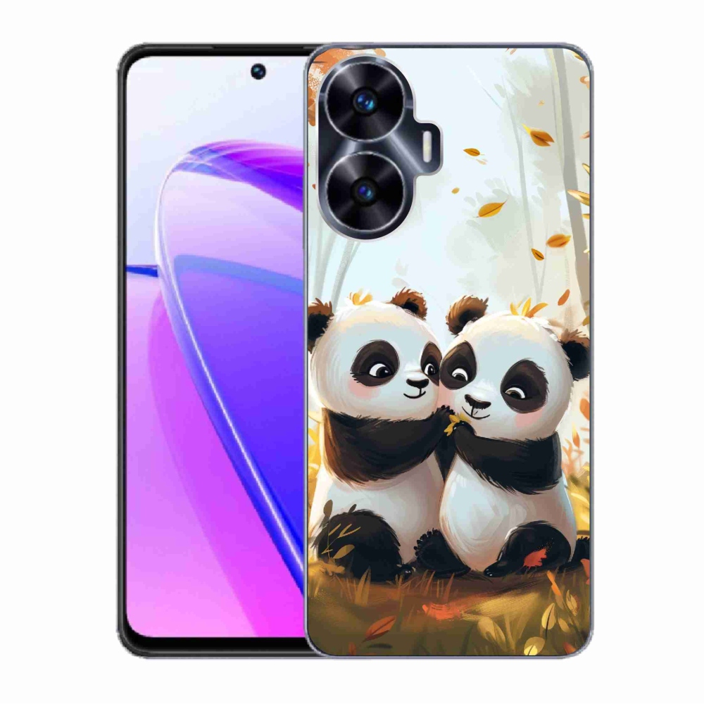 Zselés borítás mmCase a Realme C55 készülékhez - pandák