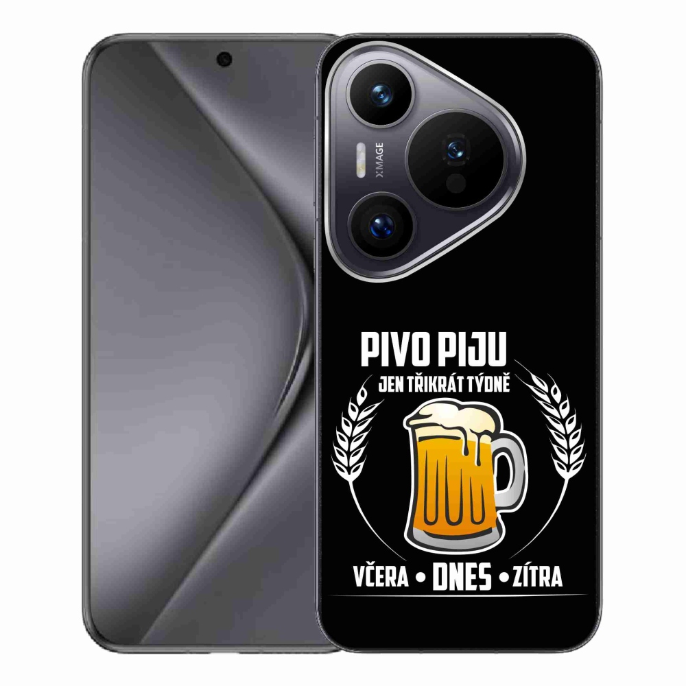 Gél borító mmCase a Huawei Pura 70 Pro készülékhez - sör motívum fekete háttérrel