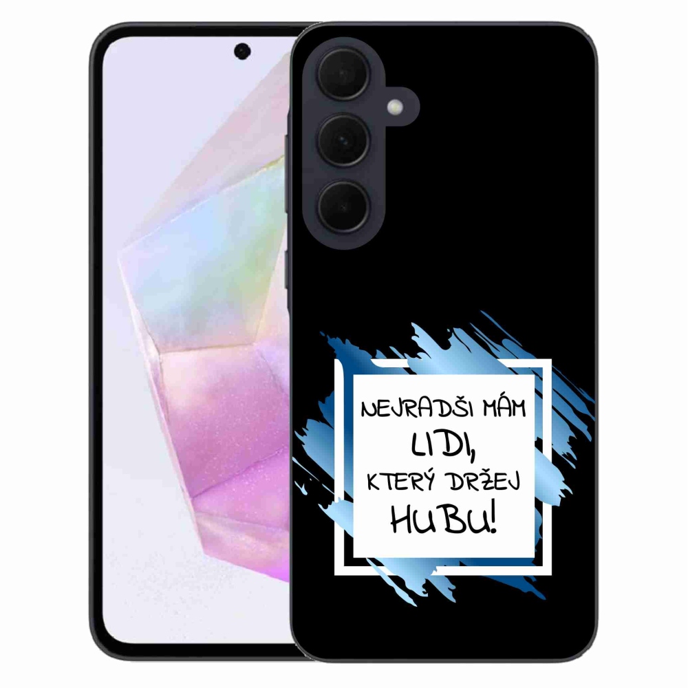 Gél borító mmCase Samsung Galaxy A35 5G - vicces szöveg 7 fehér és fekete háttérrel