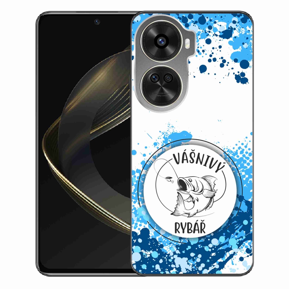 Gél borító mmCase a Huawei Nova 12 SE-hez - szenvedélyes halász fehér háttérrel