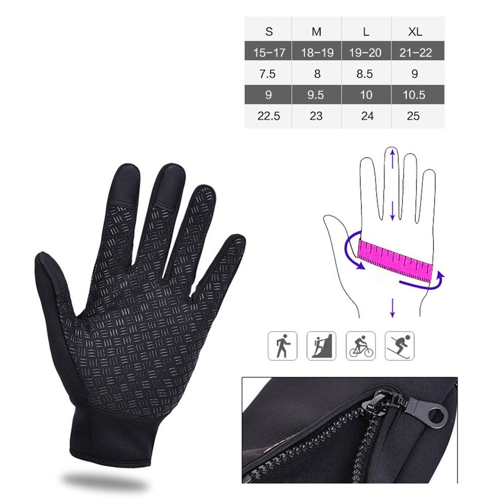 Kültéri szélálló tapadókesztyűk fekete színben - XL méret