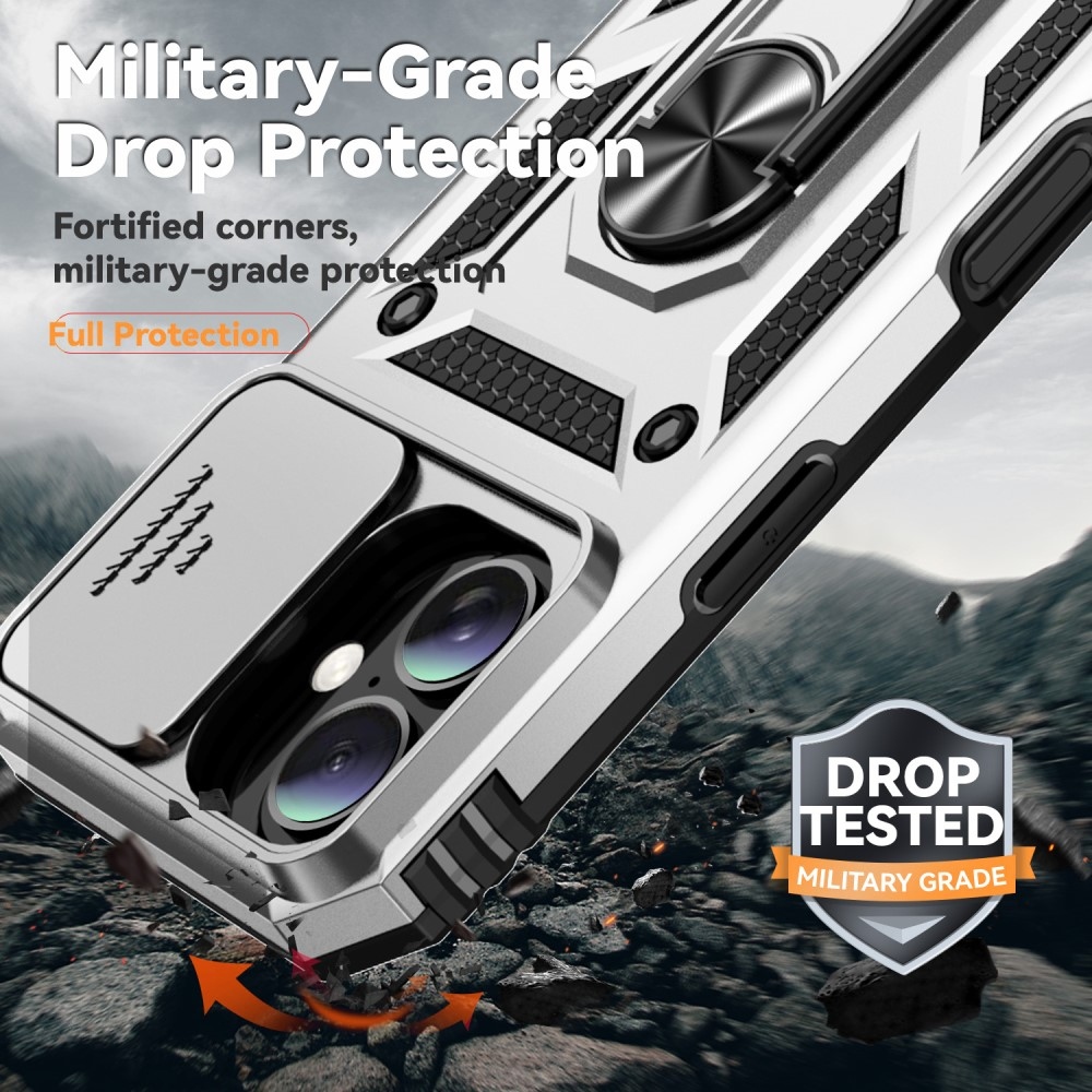 Tartós csúszásbiztos borítás iPhone 16 készülékhez - ezüst