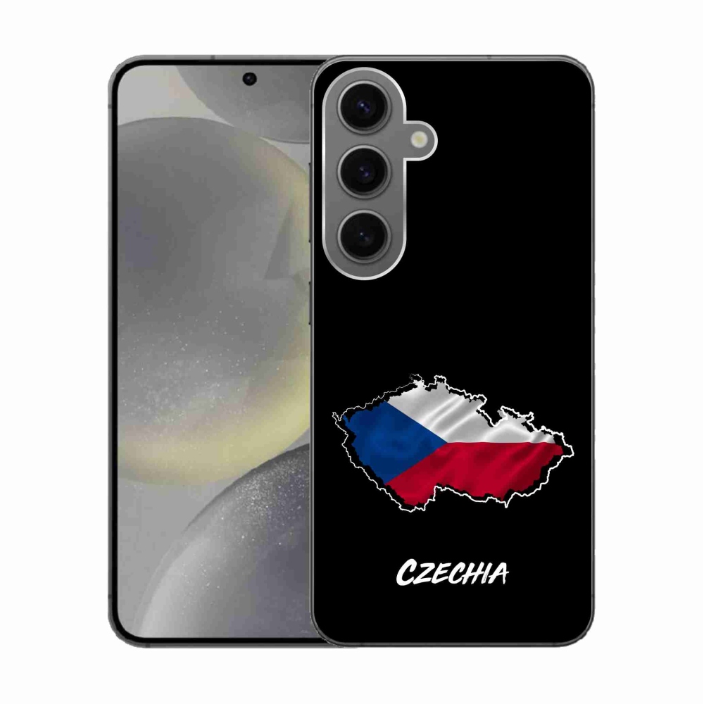 Gél borító mmCase Samsung Galaxy S24 - Csehország fekete háttérrel