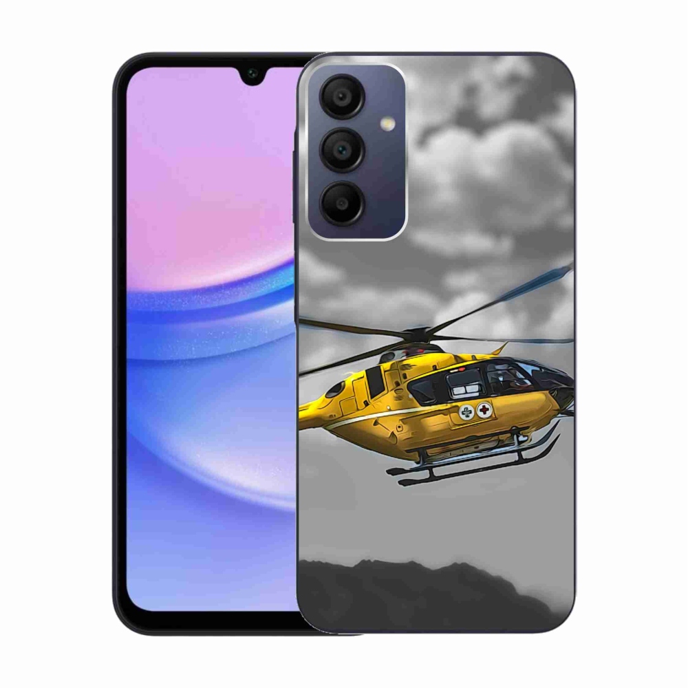 Gél védőhuzat mmCase Samsung Galaxy A15 4G/5G - sárga helikopterhez