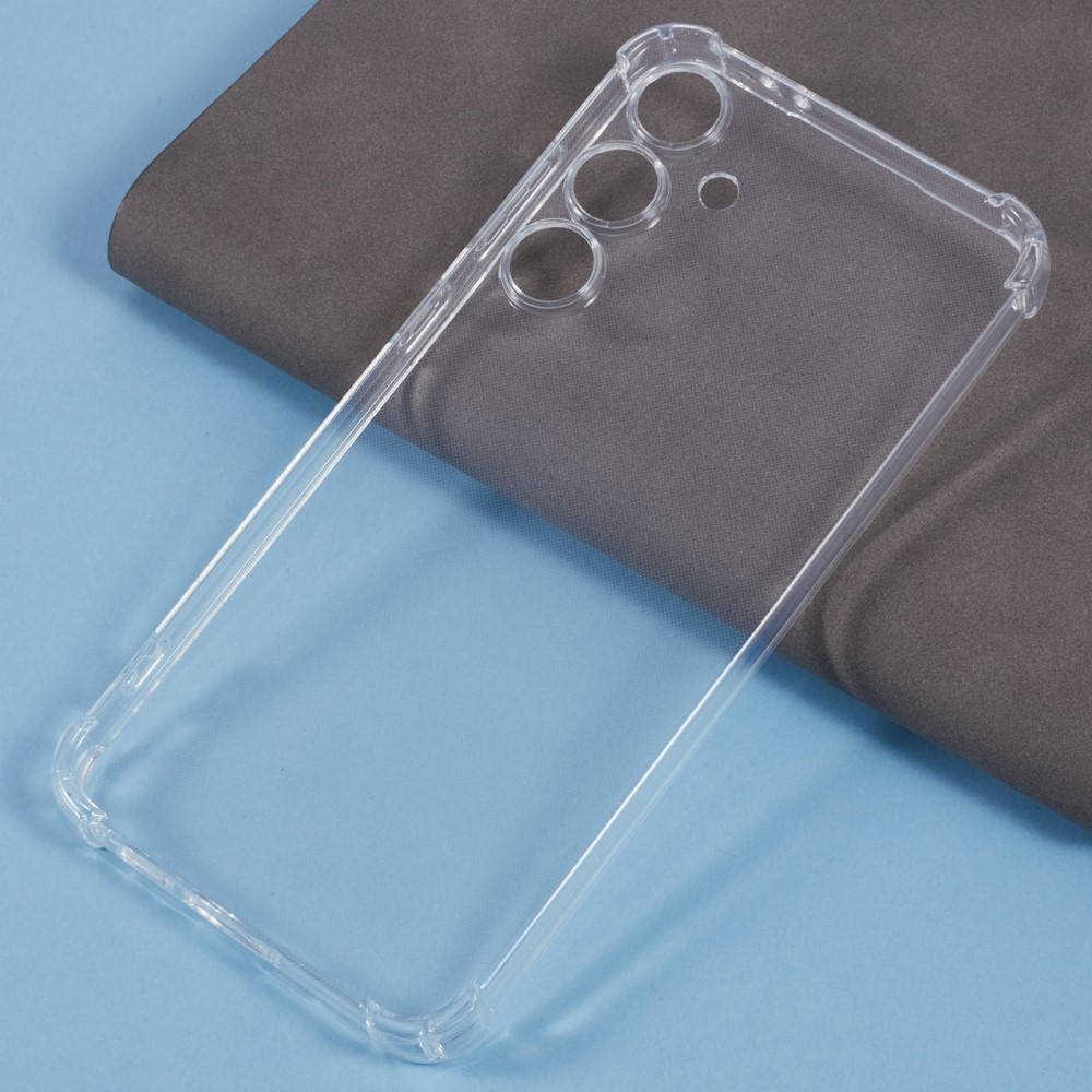 Átlátszó zselés tok megerősített sarkokkal Samsung Galaxy S24 FE készülékhez - átlátszó