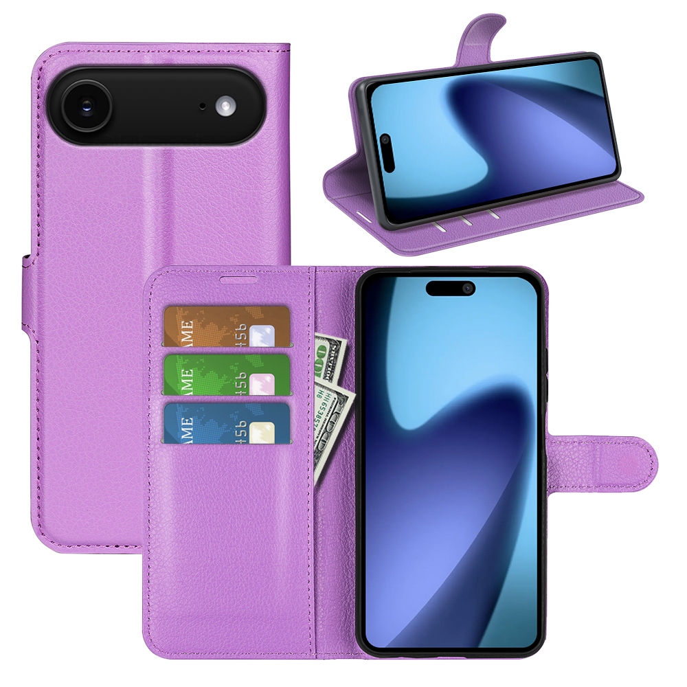 Litchi könyvtáska iPhone 17 Air készülékhez - lila