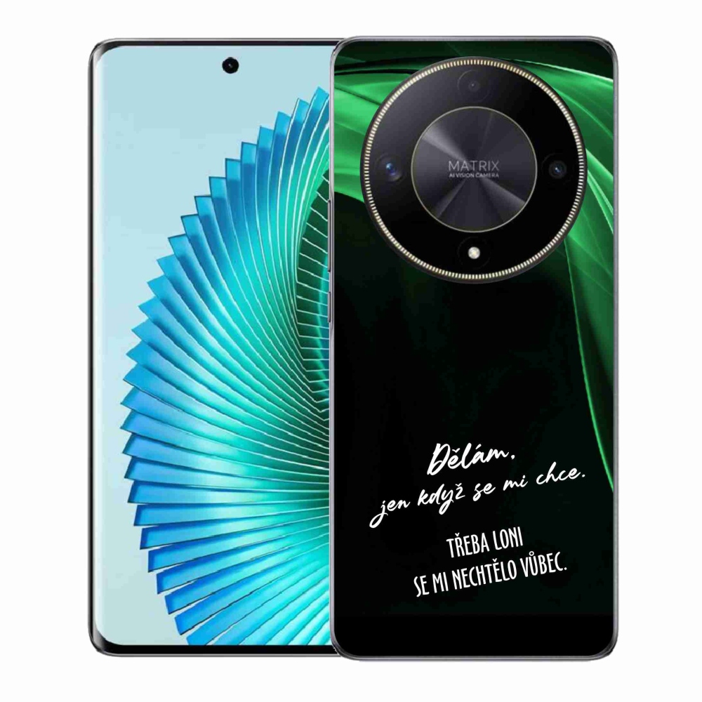 Gél borító mmCase a Honor Magic 6 Lite 5G készülékhez - vicces szöveg 12 fekete háttér